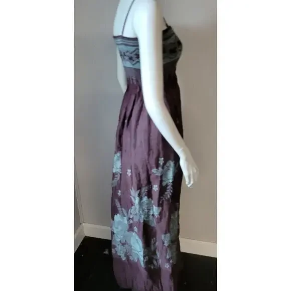 Lapis Anthropologie Womans Purple/Gray Strapless Dress One Size Bustles - Picture 8 of 9